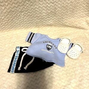 NWOT 18” Doll Princess University Cheer Skirt Set